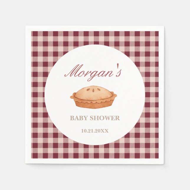 Cutie Pie Baby Shower Paper Napkin (Front)