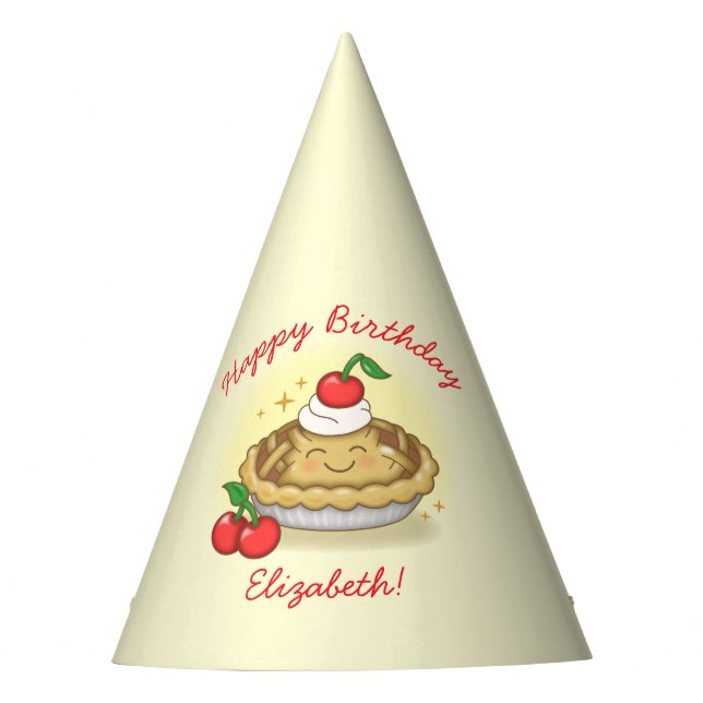 Cutie Pie Birthday Party Kids Cherry Party Hat (Front)