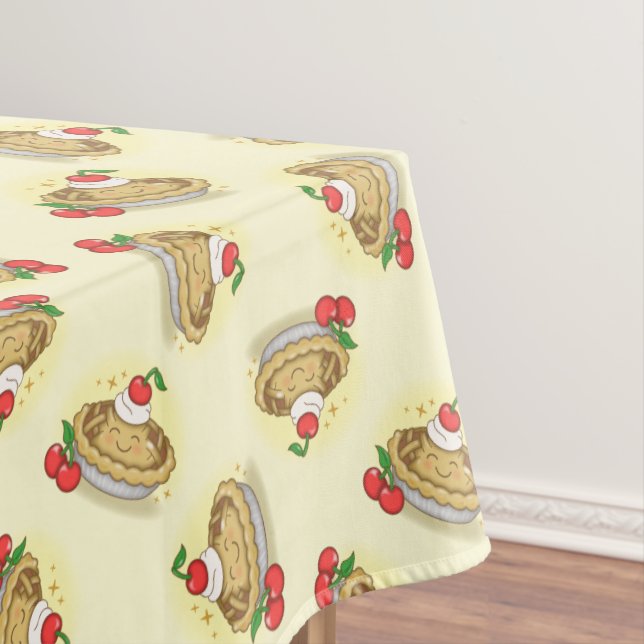 Cutie Pie Birthday Party Kids Cherry Tablecloth (In Situ)