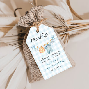 Cutie Pie Blue Fall Boy Baby Shower Gift Tags