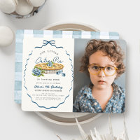 Cutie Pie Blueberry Blue Bow Photo Birthday