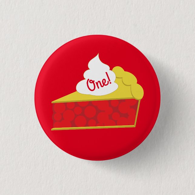 Cutie Pie Cherry 1st Birthday Party Theme 3 Cm Round Badge (Front)