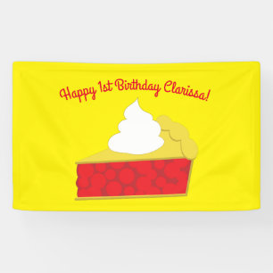 Cutie Pie Cherry 1st Birthday Party Theme Banner