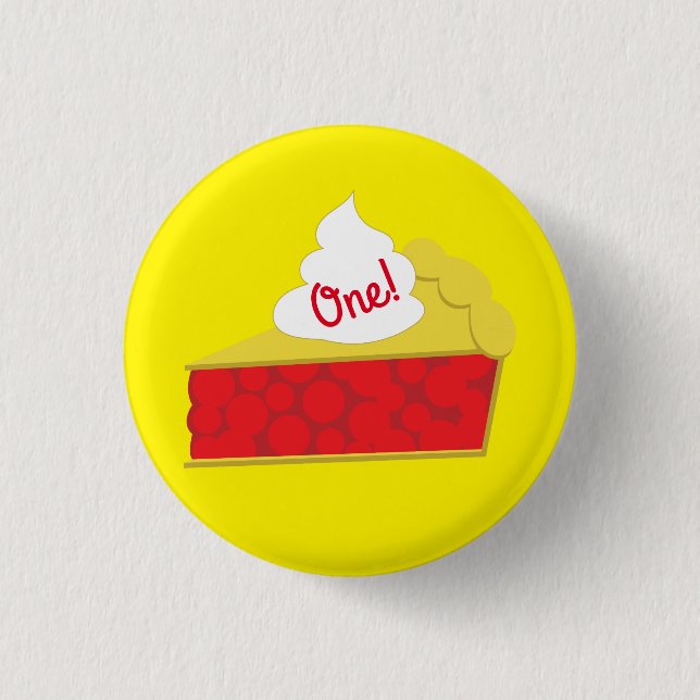 Cutie Pie Cherry Kid's Birthday Party 3 Cm Round Badge (Front)
