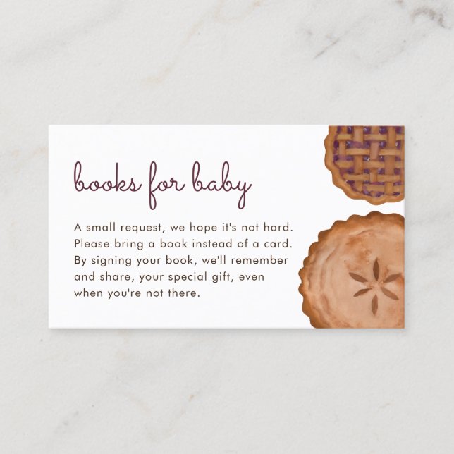 Cutie Pie Diaper Books for Baby Insert Card (Front)