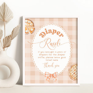 Cutie Pie Diaper raffle gingham gender neutral Poster
