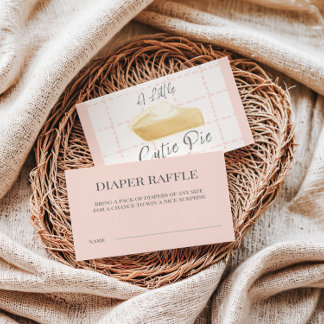Cutie Pie Diaper Raffle Ticket – Fall Baby Shower  Enclosure Card