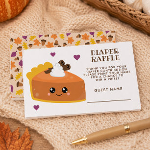 Cutie Pie Fall Baby Shower Diaper Raffle Enclosure Card