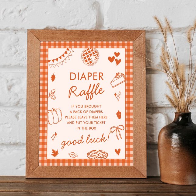 Cutie Pie Fall Baby Shower Diaper Raffle Sign (Creator Uploaded)