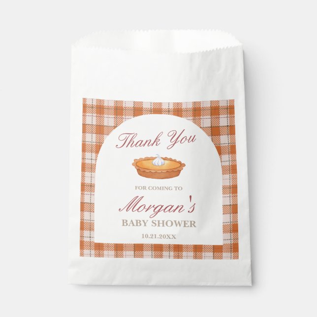 Cutie Pie Fall Baby Shower Favour Bag (Front)