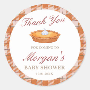 Cutie Pie Fall Baby Shower Round Sticker