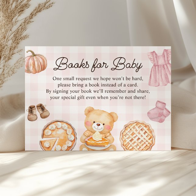 Cutie Pie Fall Girl Baby Shower Books for Baby Enclosure Card (Creator Uploaded)