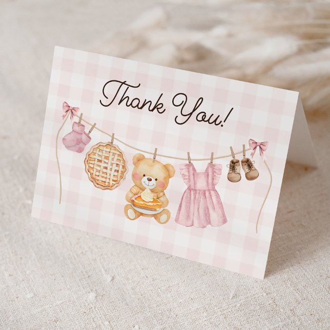 Cutie Pie Fall Girl Baby Shower Display Shower Thank You Card (Creator Uploaded)