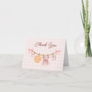 Cutie Pie Fall Girl Baby Shower Thank You Card