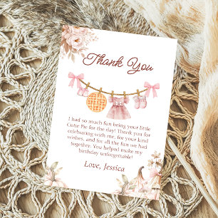 Cutie Pie Fall Girl Baby Shower Thank you card