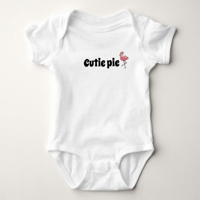 Cutie pie flamingo baby bodysuit (Front)