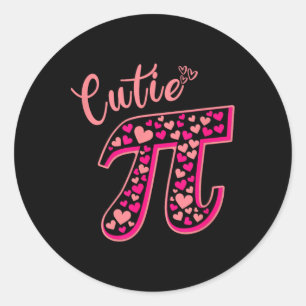 Cutie Pie Funny Pi Day Symbol Cute Math Womens Tod Classic Round Sticker