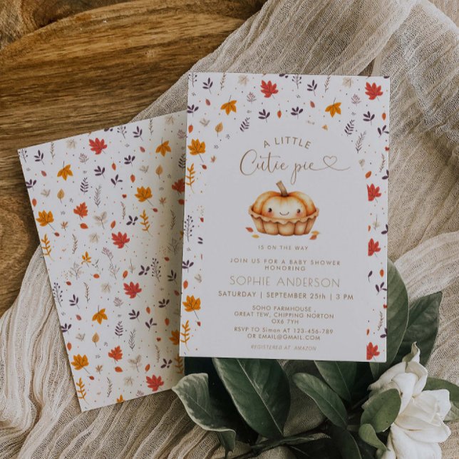 Cutie Pie Gender Neutral Fall Baby Shower  Invitation (Creator Uploaded)