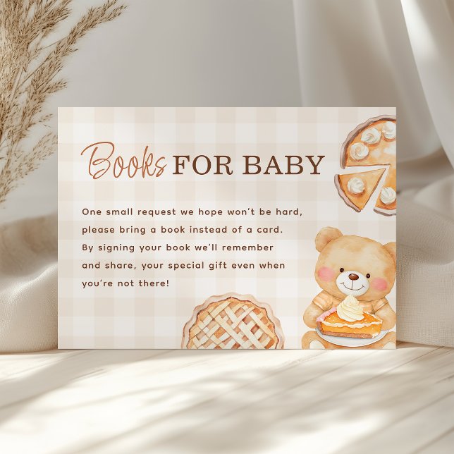 Cutie Pie Gingham Fall Baby Shower Books for Baby Enclosure Card (Creator Uploaded)