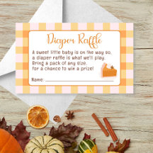 Cutie Pie Gingham Fall Baby Shower Diaper Raffle