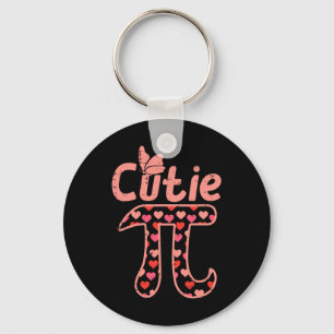 Cutie Pie Hearts Cute Pi Day Symbol Math Pun Geek Key Ring