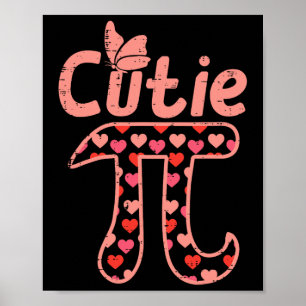 Cutie Pie Hearts Cute Pi Day Symbol Math Pun Geek  Poster