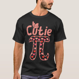 Cutie Pie Hearts Cute Pi Day Symbol Math Pun Geek T-Shirt