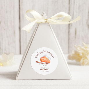 Cutie Pie Is On The Way Baby Shower Thank You Classic Round Sticker