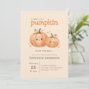 Cutie Pie Little Pumpkin on the Way Baby Shower Invitation