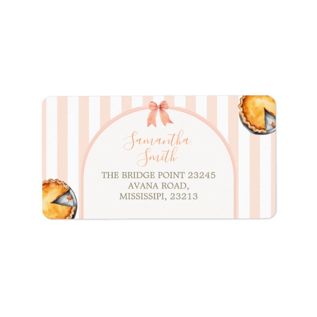 Cutie Pie Orange Gingham 1st Birthday Address Label (Front)