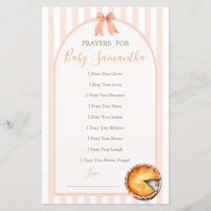 Cutie Pie Orange Gingham Shower Prayers for Baby