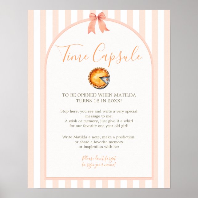 Cutie Pie Orange Gingham Time Capsule Poster (Front)