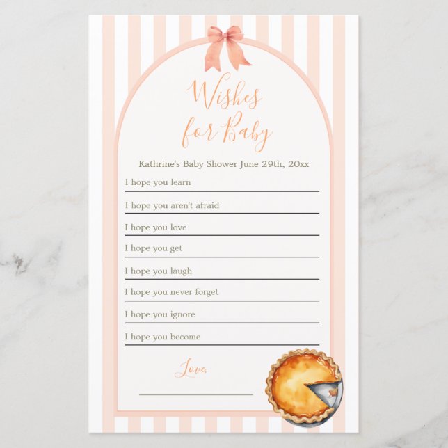 Cutie Pie Orange Gingham Wishes for Baby (Front)