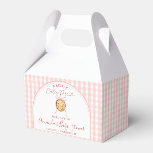 Cutie Pie Pastel Pink Bow Gingham Fall Baby Shower Favour Box