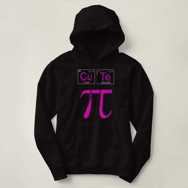 Cutie Pie Pi Day Cute Math Periodic Table Pun Gift Hoodie (Design Front)