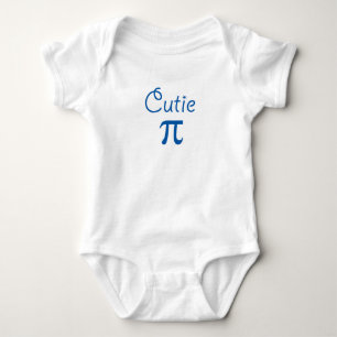 Cutie pie pi geeky and cute baby bodysuit in blue