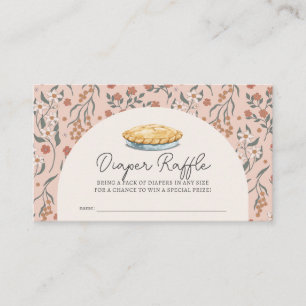 Cutie Pie Pink Floral Baby Diaper Raffle Ticket Enclosure Card