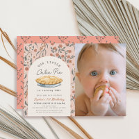 Cutie Pie Pink Floral Girl 1st Birthday Photo