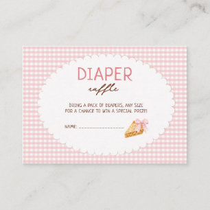 Cutie Pie Pink gingham Baby Shower diaper raffle Enclosure Card