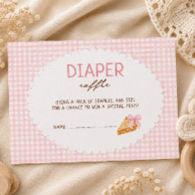 Cutie Pie Pink gingham Baby Shower diaper raffle