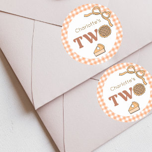 Cutie Pie Pumpkin 2nd Birthday Classic Round Sticker
