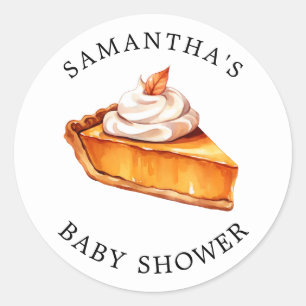 Cutie Pie Pumpkin Fall Baby Shower  Classic Round Sticker