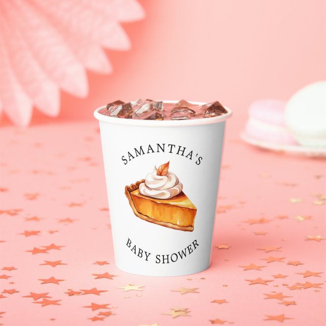 Cutie Pie Pumpkin Fall Baby Shower  Paper Cups (Insitu)