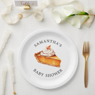 Cutie Pie Pumpkin Fall Baby Shower Paper Plate