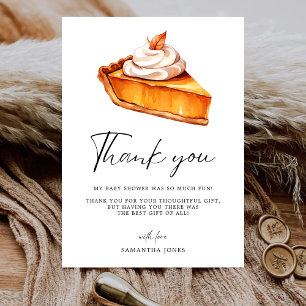 Cutie Pie Pumpkin Fall Baby Shower Thank You Card
