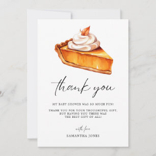 Cutie Pie Pumpkin Fall Baby Shower  Thank You Card