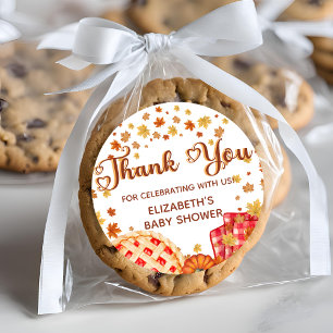 Cutie Pie Pumpkin Fall Baby Shower Thank You Classic Round Sticker