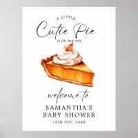 Cutie Pie Pumpkin Fall Baby Shower Welcome Signs
