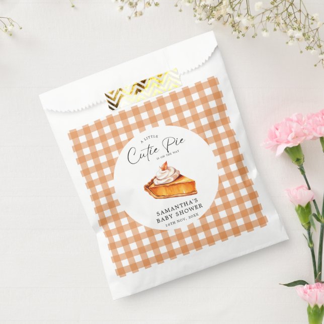 Cutie Pie Pumpkin Fall Gingham Baby Shower  Favour Bags (Sealed)