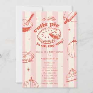 Cutie Pie Pumpkin Fall Girl Baby Shower Invitation